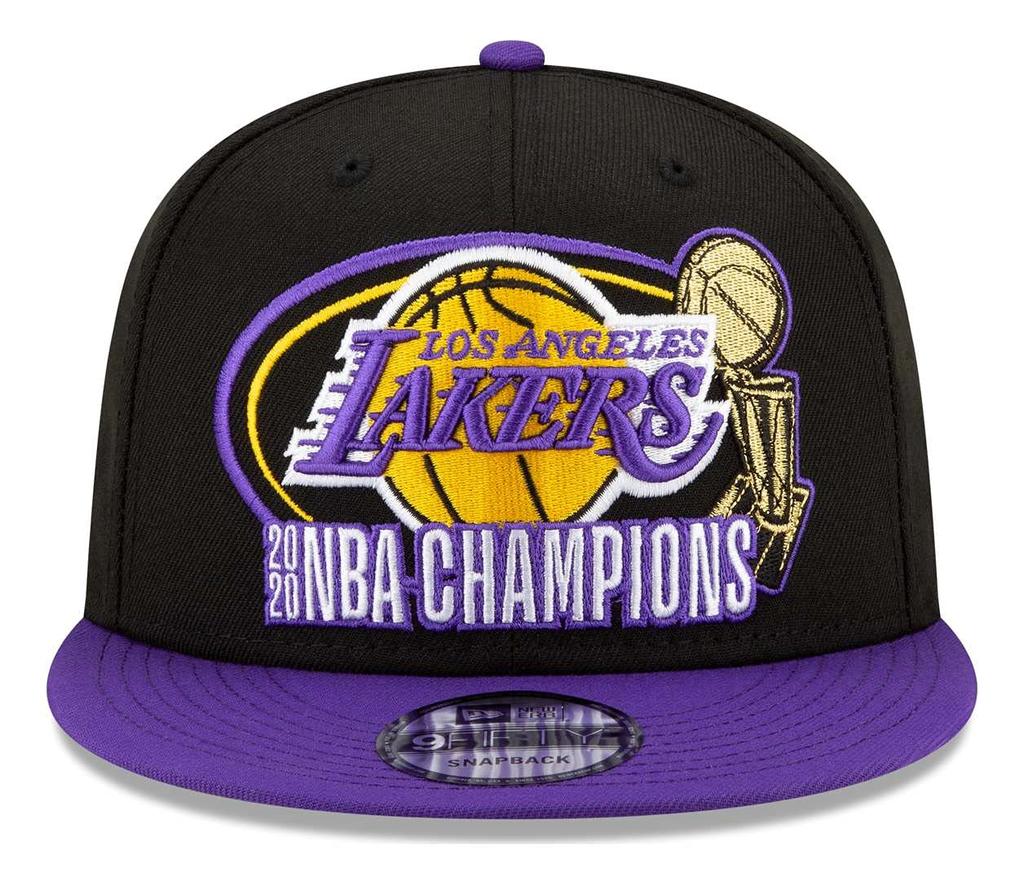 New Era Los Angeles Lakers 9FIFTY Snapback 2020 NBA Finals Champion Title Trophy In Black and One Size Purple, Black/Purple,