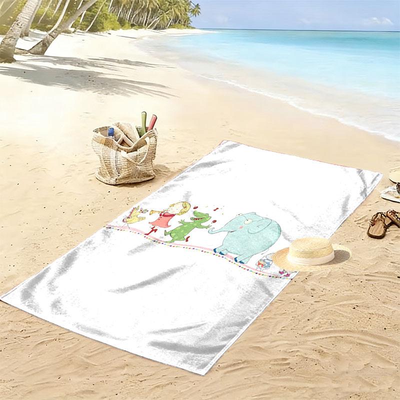 Tilly Friends Joy Print Beach Towel, Large Soft Quick Dry Towel for Beach Camping Swimming