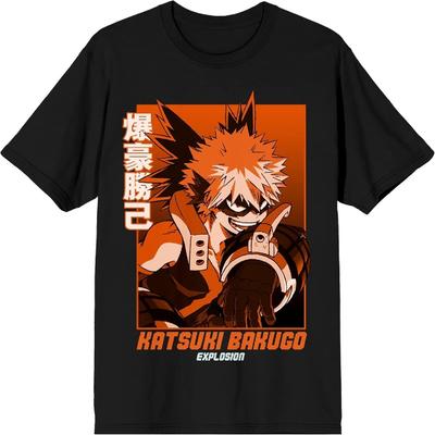 Bioworld My Hero Academia Katsuki Bakugo Explosion T-shirt Noir pour Homme
