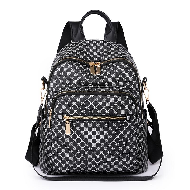 

Женская дорожная сумка-рюкзак с принтом чёрный