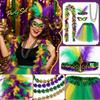 Women's Party Costume Set with Headband,, Beaded Necklace and Dress 4