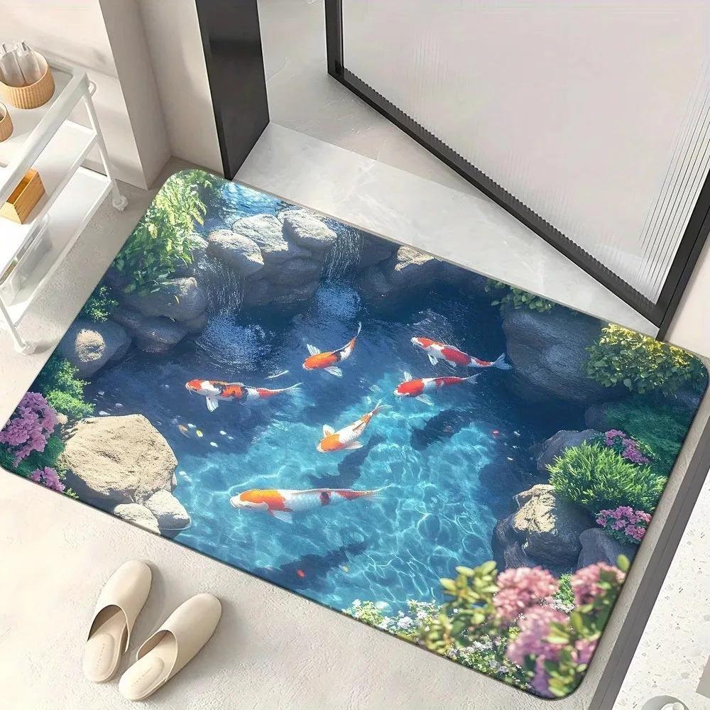 1 ks Vzor Pivoňky Rohožky do dveří Kuchyňské koberce Protiskluzové Pop design Koupelnové koberce Podložka do koupelny Koberec pro domácí dřez Prádelna Dekor