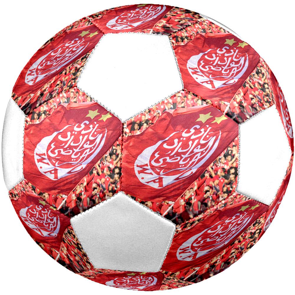 Wydad AC Size 5 Soccer Ball, Machine-Stitched PVC, Durable & High Bounce, All Ages Fit, Fan Merchandise, Matches & Outdoor Use.