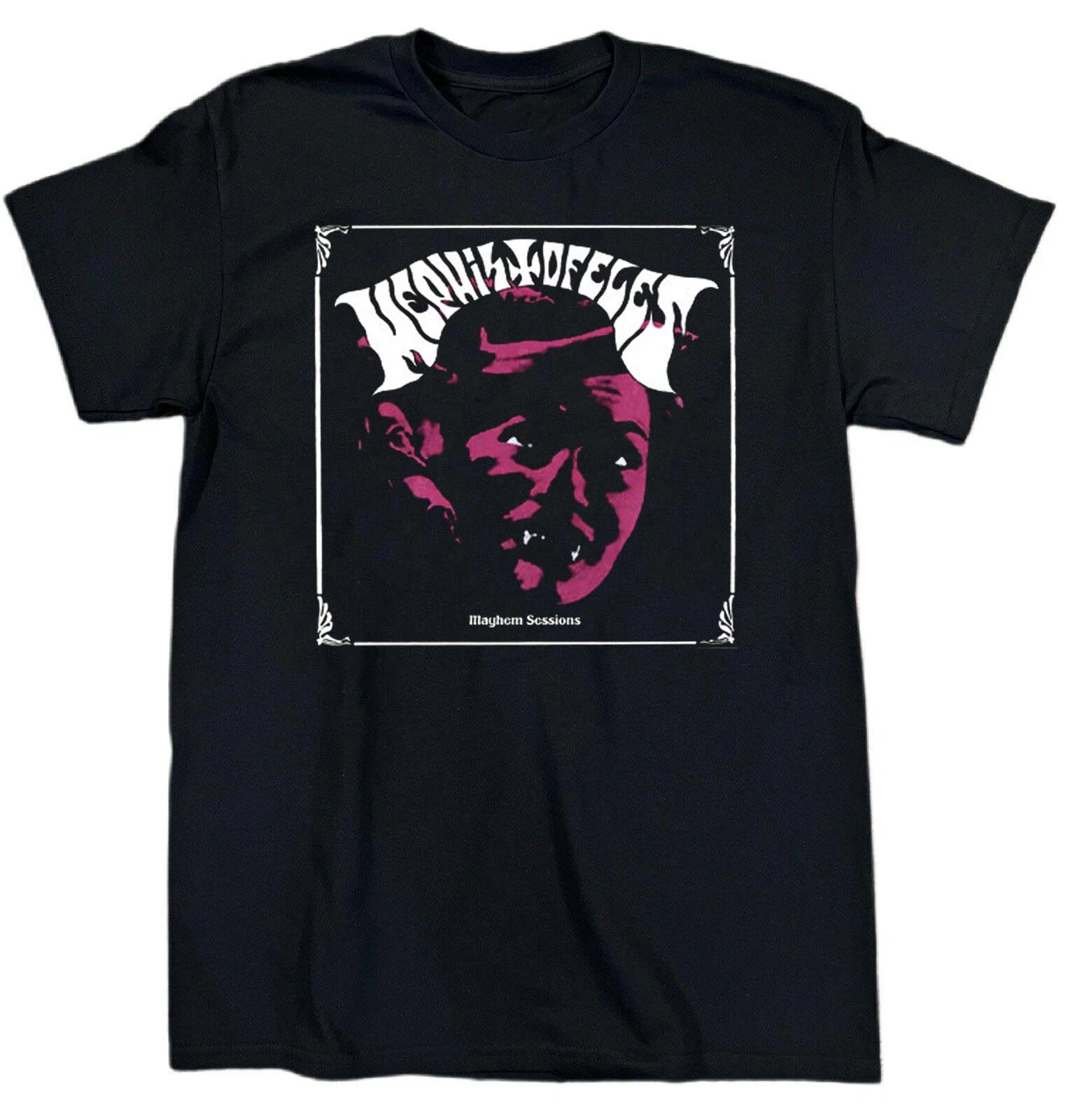 Men s and Women s T-shirts Retro Mephistofeles Mayhem Sessions Cotton Black XXXXL