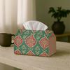 1pc Classic Damask European Tissue Box Holder - Ornamental Pattern Green Red, Perfect for Living Room, Dining Room, Bedroom, Bathroom, Bar, or Office 