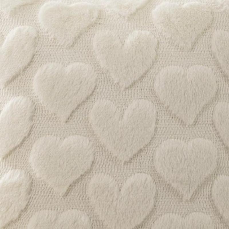 Valentine's Day Plush Pillow Cover Heart Embroidery Jacquard Cushion Case for Sofa Decor Romantic Gift