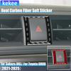 Real Carbon Fiber Car Accessories Hazard Warning Light Cover Soft Sticker For Subaru BRZ/ For Toyota GR86    2024 25
