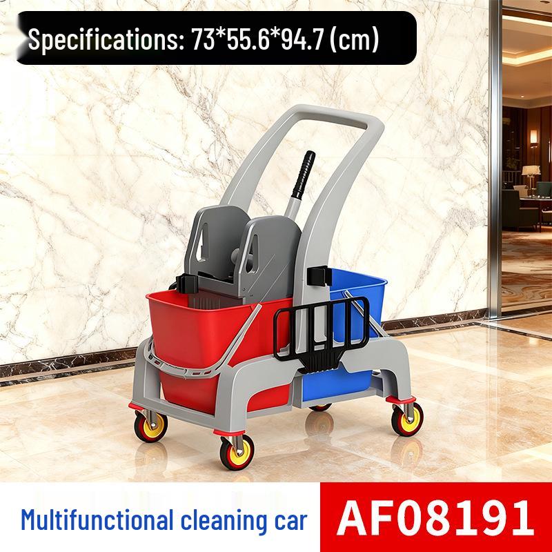 

Baiyun AF08191 Multifunction Cleaning Cart with Mop & Wringer Bucket, Storage, and Hotel Service Features
