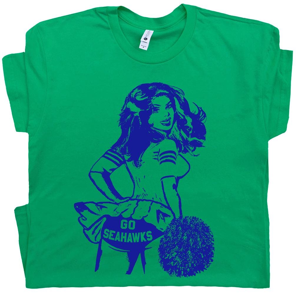 Go Seahawks Shirt Vintage Seahawks Football Shirt for Women Men Ladies Retro Seahawks Cheerleader T Shirt Cool Cute Funny Graphic Tee Logo