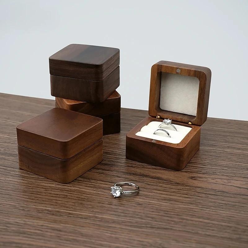 Scatola Gioielli Lussuosa in Legno Scatola Anelli Nuziali Scatola per Anelli Orecchini Scatola Organizzatore Gioielli Scatola Confezione Regalo Gioielli Pacchetto Braccialetti