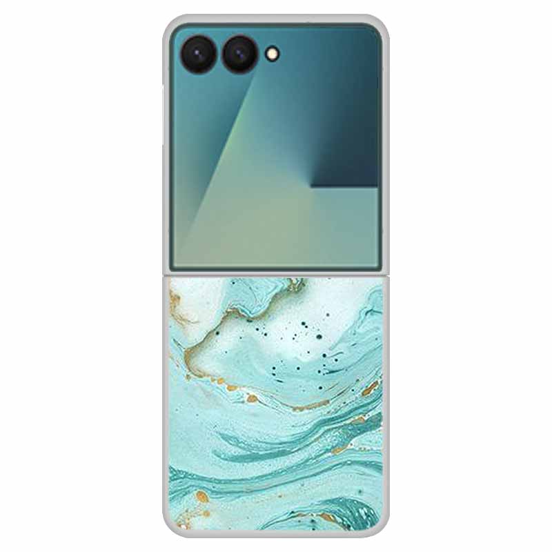 Funda For SAMSUNG Z Flip 7 Cases Marble Clear Hard PC Phone Back Cover for Galaxy Z Flip7 5G Back Cover ZFlip7 Transparent Shell