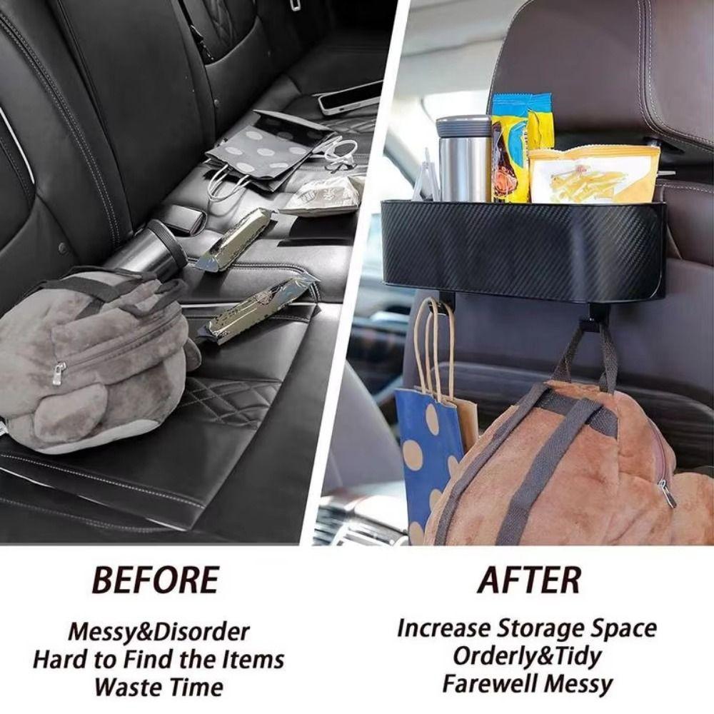 With Hooks Car Interior Cup Holder Partitioned Hanging Headrest Container Car Road Trip