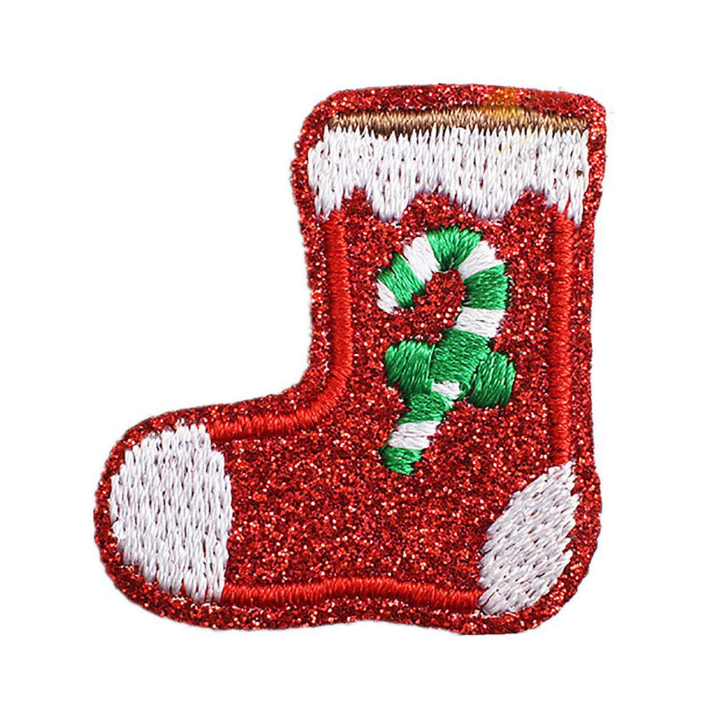 Christmas Iron-on Embroidered Patches Sew Applique Embroidered Patches for Jeans Clothing Festival DIY Christmas Gifts