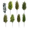 Artificial Green Plants, Artificial Pine Needles, Bunches, Christmas Single Pine and Cypress Indoor Flower Arrangement Decorations