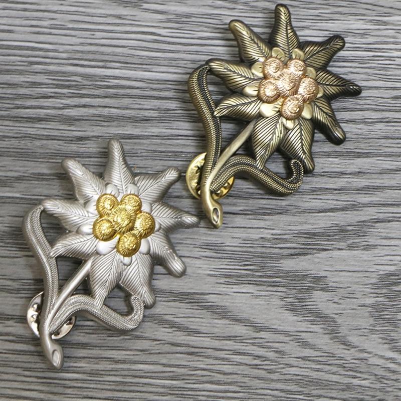 Odznaka 2w II Edelweiss Armii Niemieckiej Pin do Klapy Górskich Wojsk Niemieckich Broszka Edelweiss Ozdobna Odznaka dla Kobiet Mężczyzn