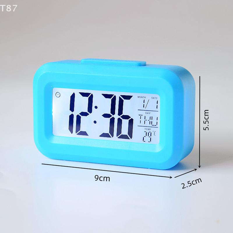 Essential Electronic Alarm, LED Digital Clock, Night Glow, Calendar & Temperature Display, Perfect for Home and Office