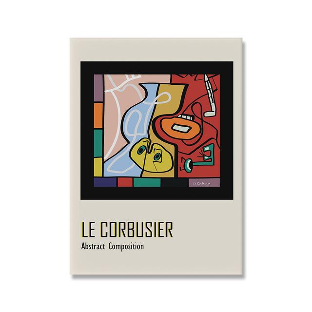Poster expoziție de artă francez Le Corbusier Vintage corp feminin abstract imprimare murală medievală Bauhaus pictură pe pânză decorare