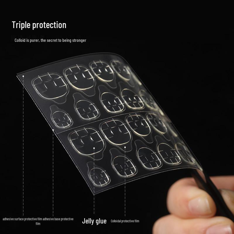 Double-Sided Jelly Nail Glue: High Viscosity, Waterproof, Long-Lasting, Transparent, and Removable for False Nails.
