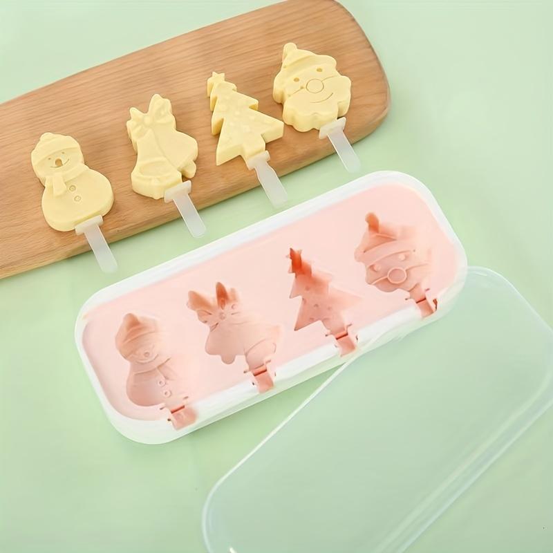 1pc BPA-Free Silicone Ice Pop Mold DIY Homemade Ice Cream  Popsicle Maker Kids Baby Fun Cartoon Shapes Popsicles Molds