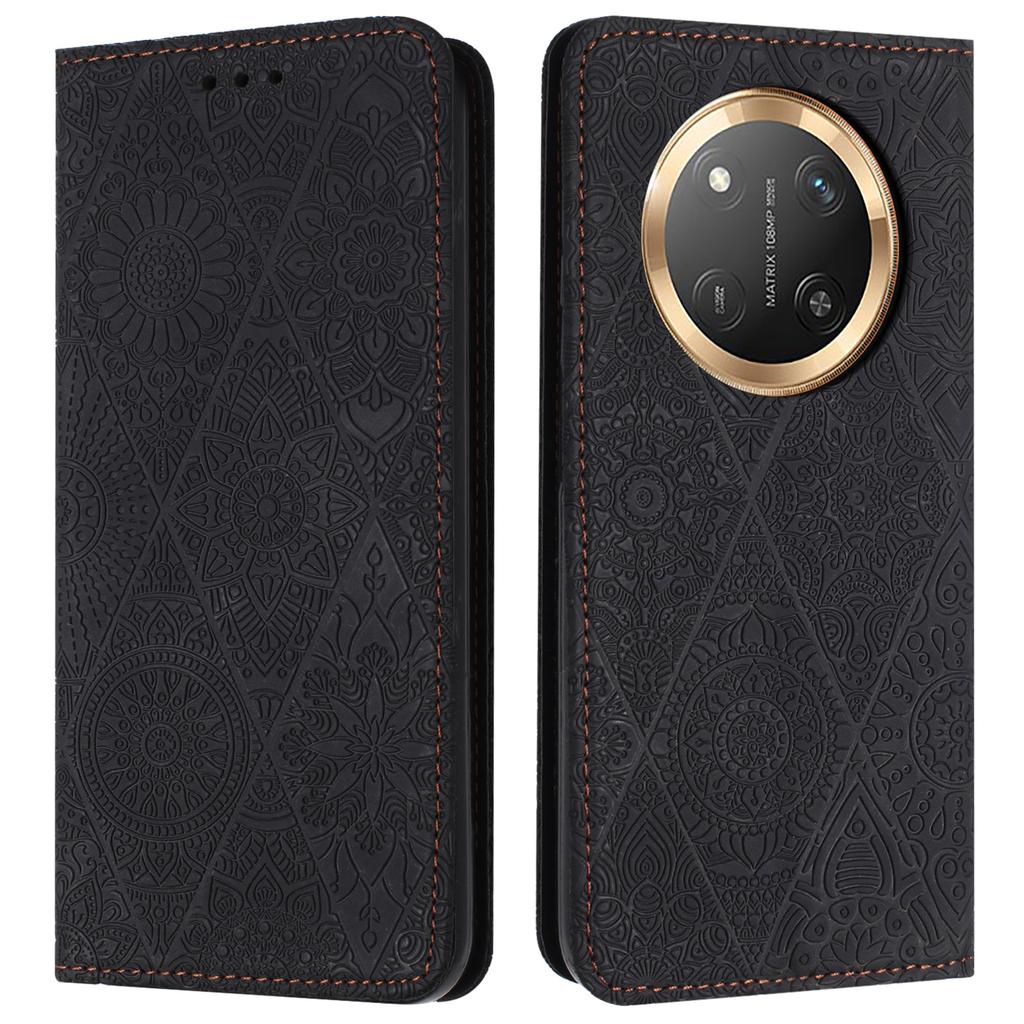 Wallet Case for Honor X60 Pro 5G/X9c 5G/Magic7 Lite 5G Imprinted Flower Stand Leather Phone Cover