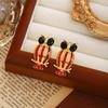 Pendientes Vintage de Estilo de Corte con Pedrería y Esmalte - Exquisita Joyería de Plata 925