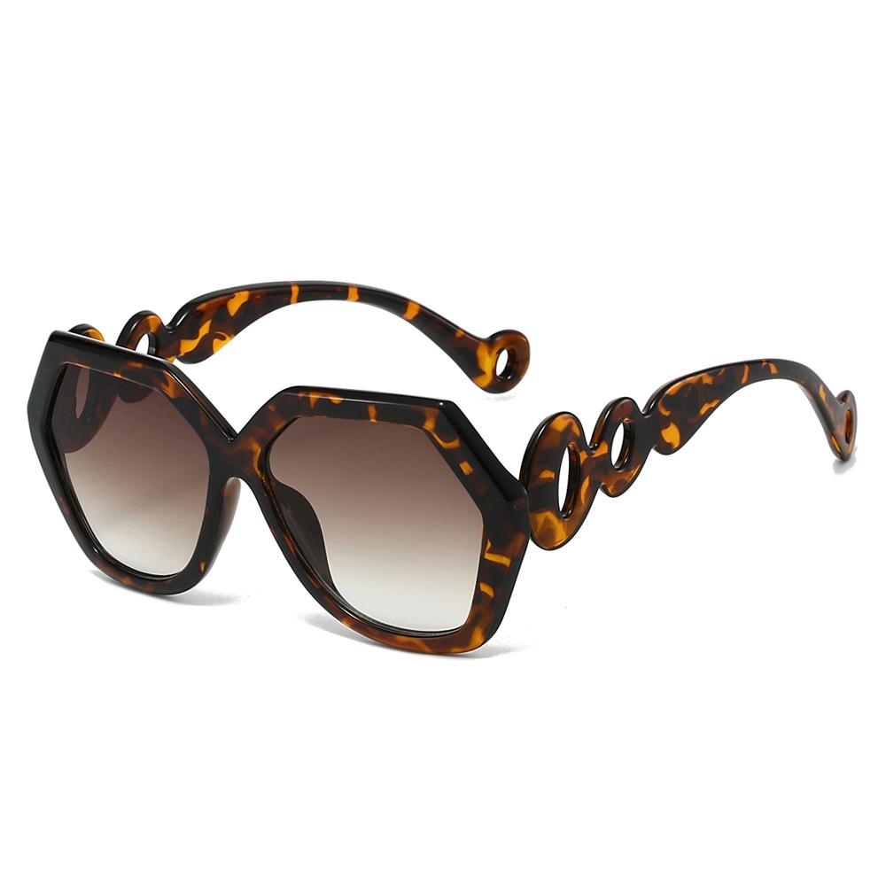 Ins New Trend Retro Gradient Hexagonal Women Sunglasses Personality Contrast Irregular Frame Design Men Versatile as picture