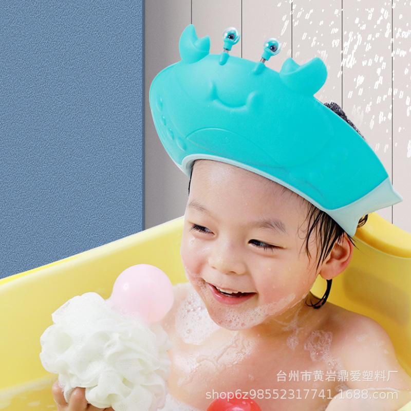 

Children s Waterproof Silicone Shampoo Cap with Eye and Ear Protection розовый