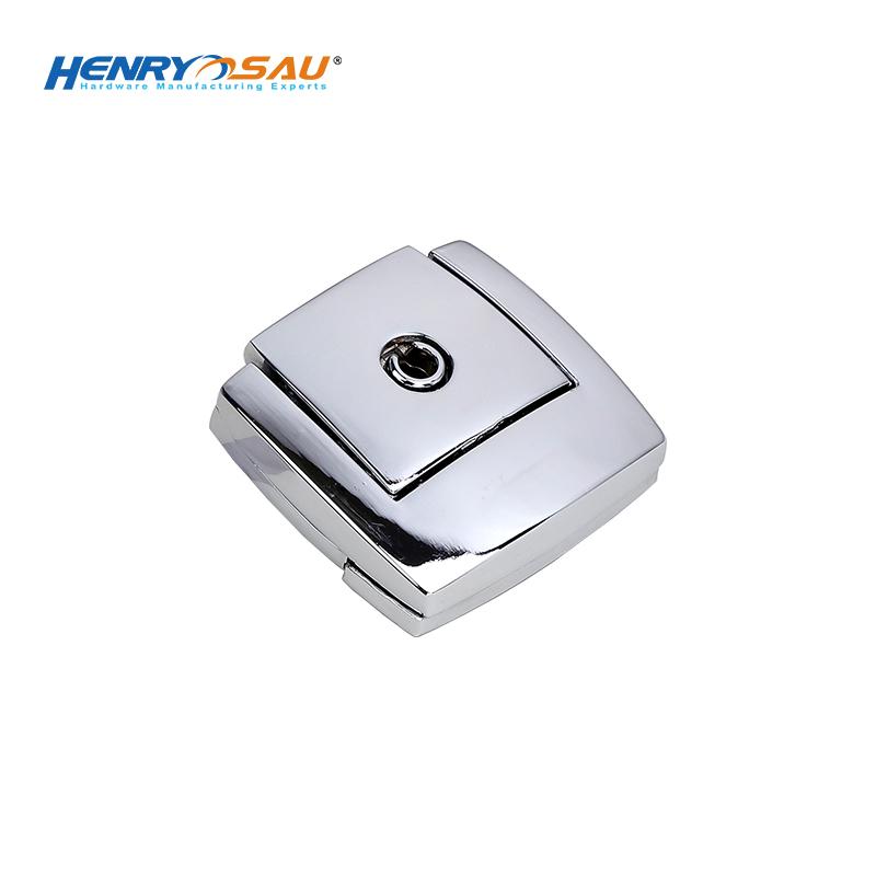 Handbag Hardware Suppliers Briefcase Chrome Large Square Lock With Lock Key