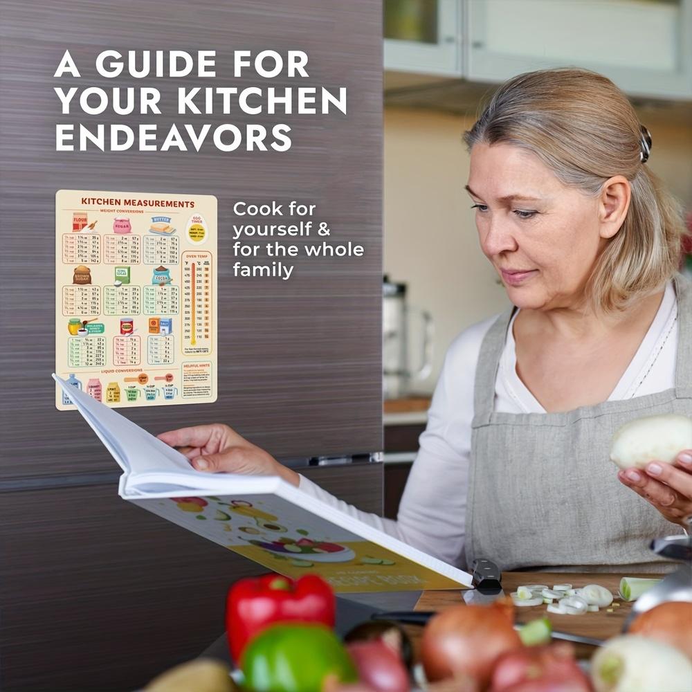 1PC Kitchen Conversion Chart, Fridge Magnet Conversion Chart, Kitchen Refrigerator Sticker, Cooking and Baking Guide