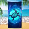 Turtle Pattern Beach Towel, Digital Printing Thin Quick-Dry Anti-Sand Microfiber Lightweight for Swim Yoga Travel Gym Gift