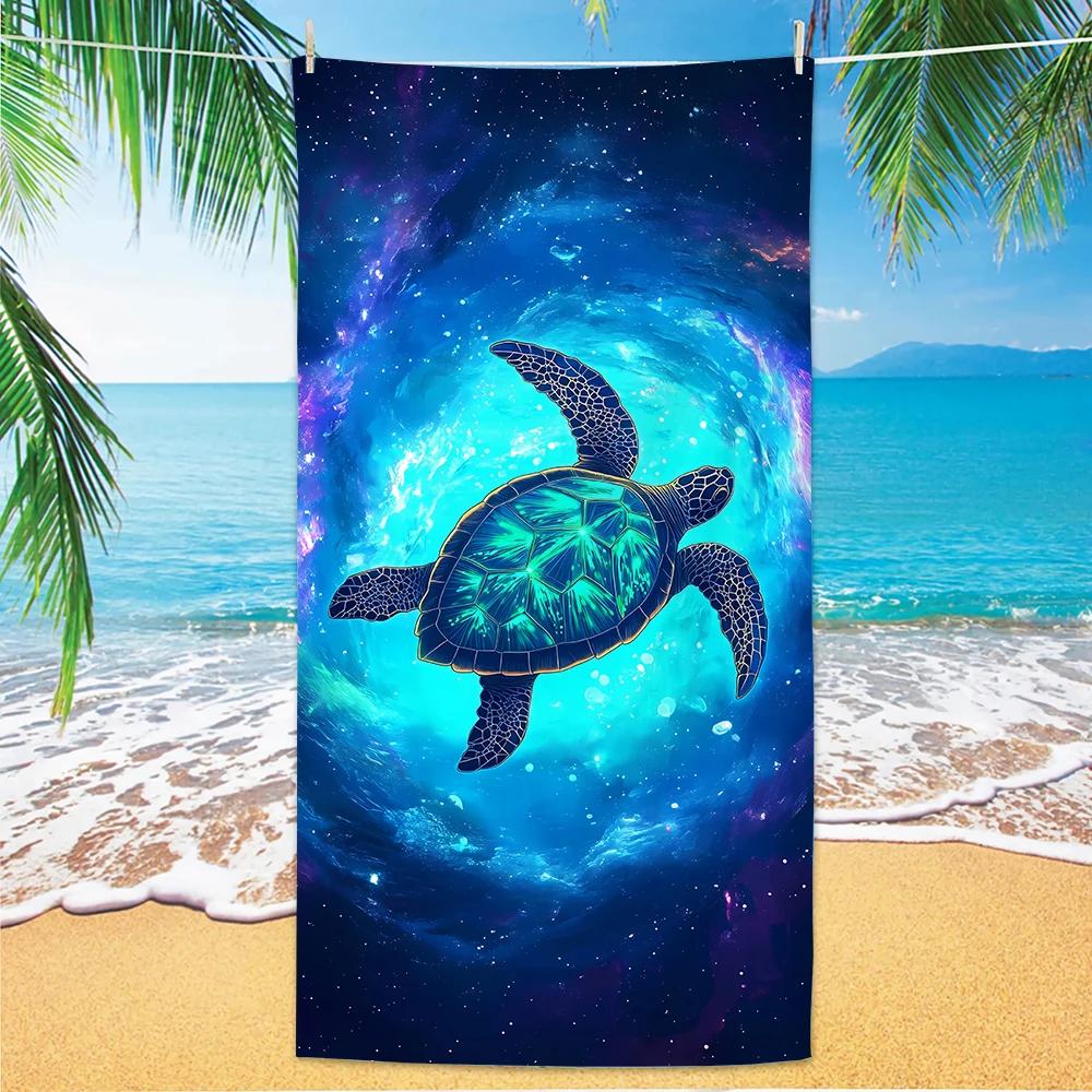 

Turtle Pattern Beach Towel, Digital Printing Thin Quick-Dry Anti-Sand Microfiber Lightweight for Swim Yoga Travel Gym Gift W40*H60(CM)