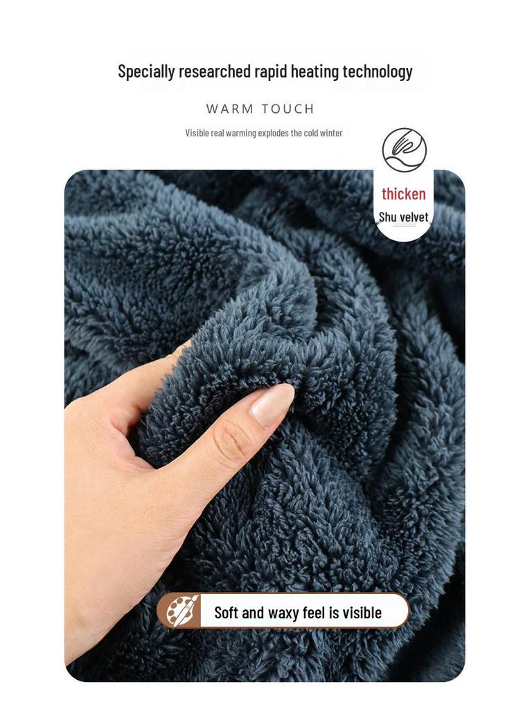 Herren- und Damen-Winter-Flanell-Langmantel-Pyjama - Beidseitiger Korallenfleece, Knöchellang