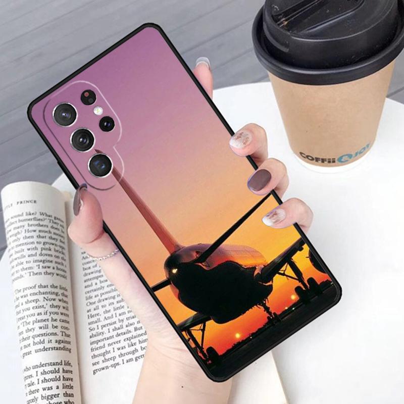 Airplane Plane Aircraft Phone Case Cover For Samsung Galaxy S24 S25 Ultra S21 S22 Ultra S10E Note 10 Plus Note 20 FE S23