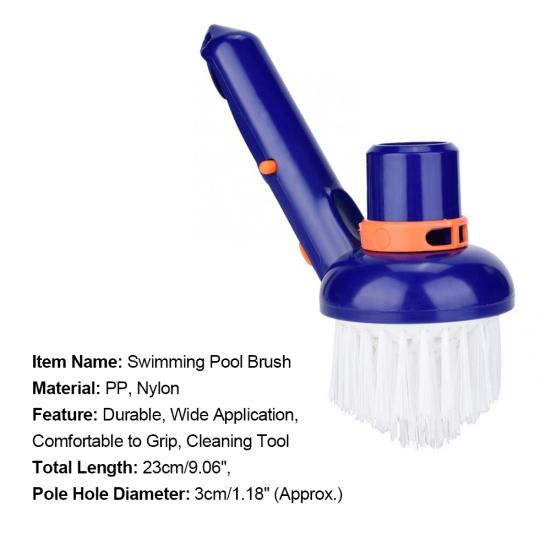 Nylon Bristle Swimming Pool Step Corner Cleaning Brush Scrubber Hot Tub Wash Tool