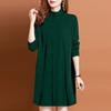 Mid-length Pullover Women's Solid-color Casual Knitted Sweater Dress Autumn and Winter Loose Large-sized Knitted Sweater