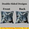 Blue Floral Art square Jacquard Pillow Cover for Sofa Office Waist Cushion Cover Home Decorative Pillowcase
