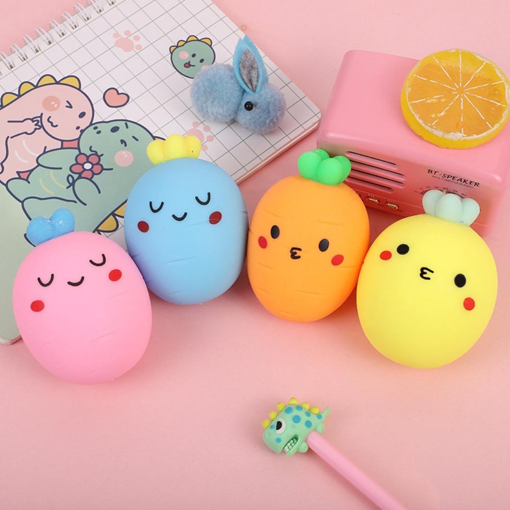Bai Fen Bai Toys New Cute Realistic Carrot Squishy Vegetable Hand Squeeze Ball For Daily Stress Relief And Relax Play