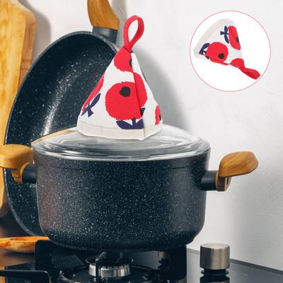 Anti-Scald Pot Sleeves Strong Cotton Build for Lid and Handle Use Triangular Safety Cover Cooking Kitchen Gadget
