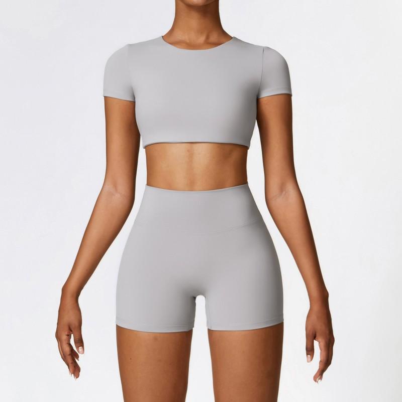 Womens Quick Dry Stretchy Yoga Set Workout Running Sport Outfit