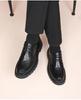 Red Dragonfly Men's Autumn/Winter Formal Leather Shoes, 2024 New Collection with Velvet Lining and Hand-Grabbed Texture