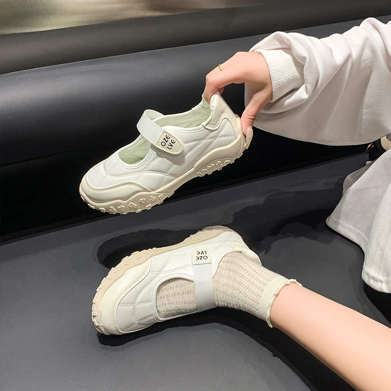 Sneakers women's 2025 autumn new Velcro women's shoes breathable hollow bag head shoes casual Mary Jane shoes women