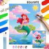 Disney Digital Oil Painting Art Kit Mermaid Handmade Coloring Painting Home Decor