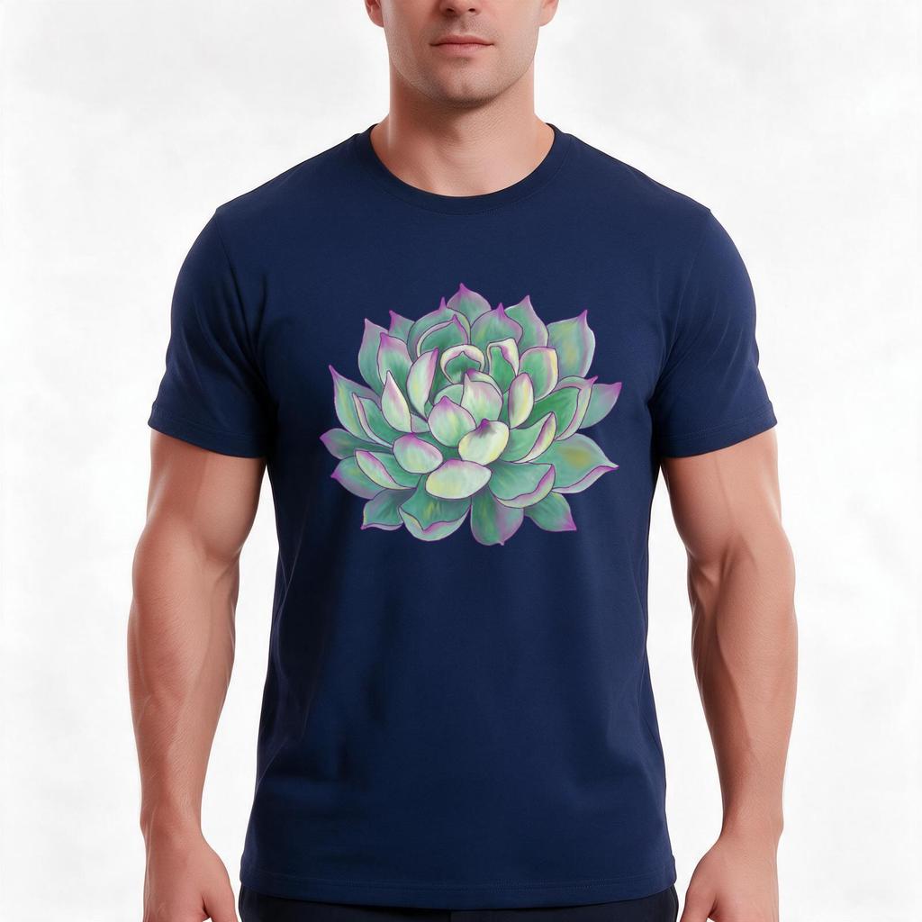Succulent Plant Tshirt Summer Casual Cotton Tee Oversized Streetwear Tops Vintage Graphic Print Loose Fit Short Sleeve