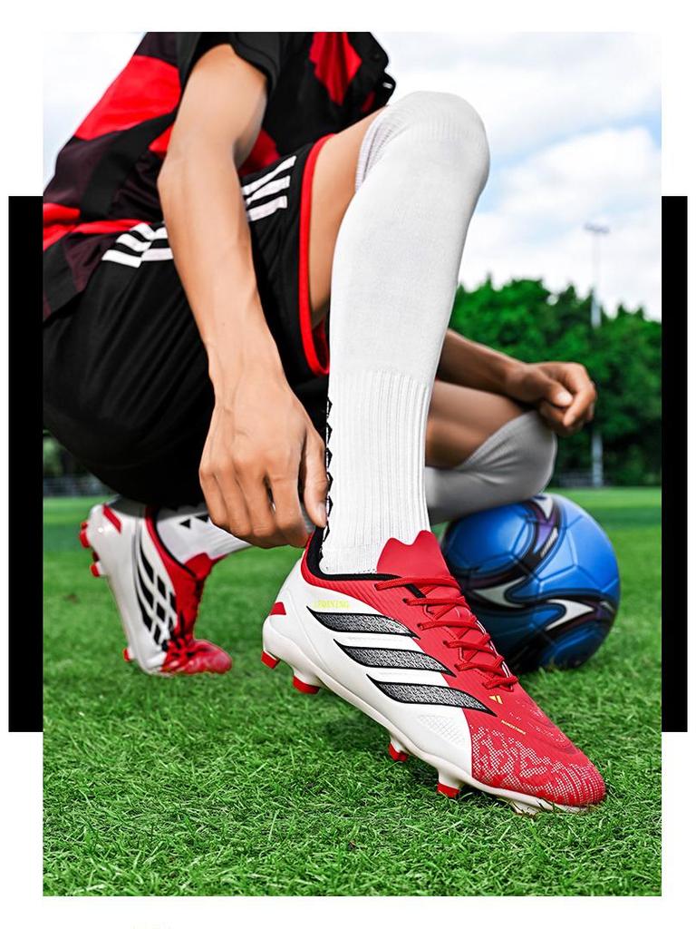 Unisex AG Long Spike Soccer Shoes - Ideal for Teens & Students In Training and Competition