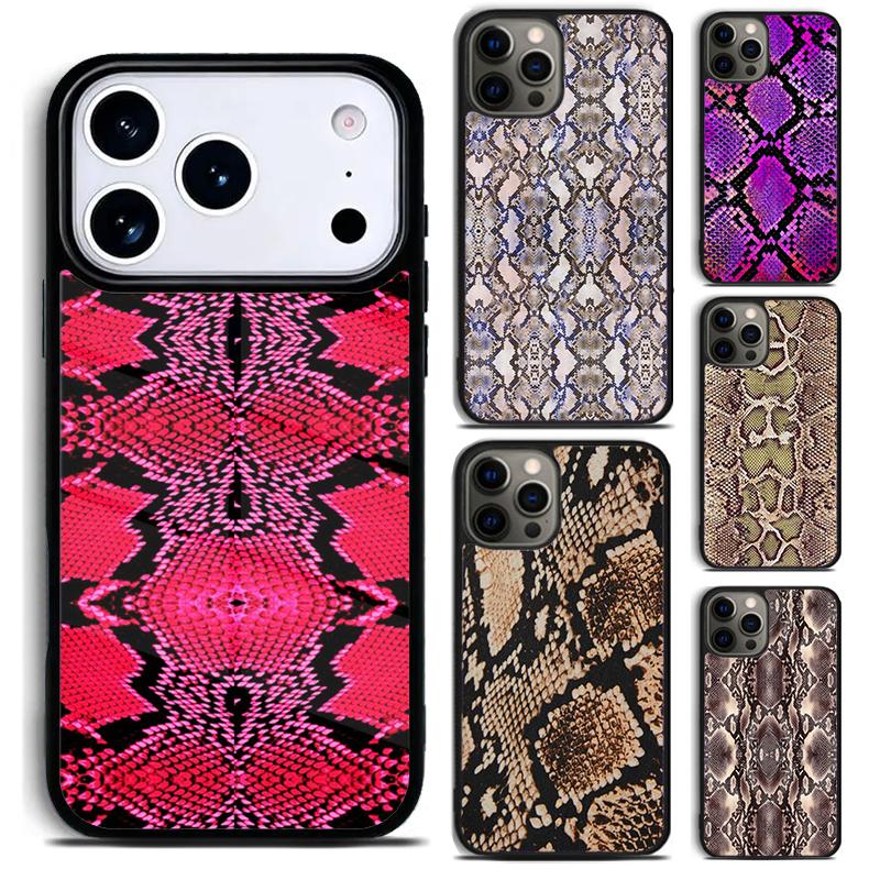 Snake Skin Texture Phone Case For iPhone 17,16e,15,14,13,12,11,Mini,Pro,MAX Soft Silicone Cover