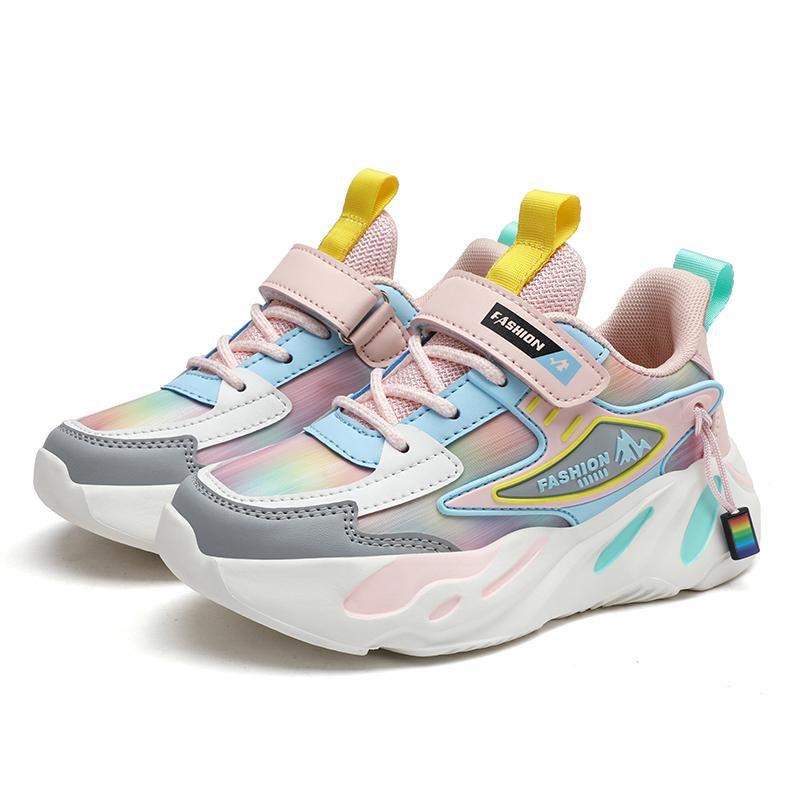 

Розовые кроссовки для девочек, кожаная детская обувь с мягкой подошвой, легкие повседневные студенческие детские кроссовки, нескользящая обувь для детей от 3 до 15 лет 28