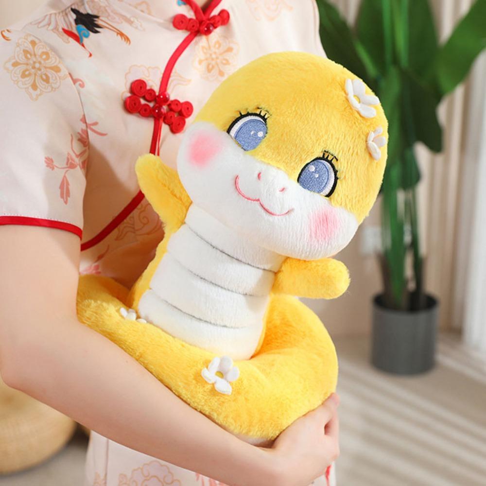 Flower Snake Plush Doll Toy Stuffed Lucky Snake Plushies Doll  Birthday Gifts