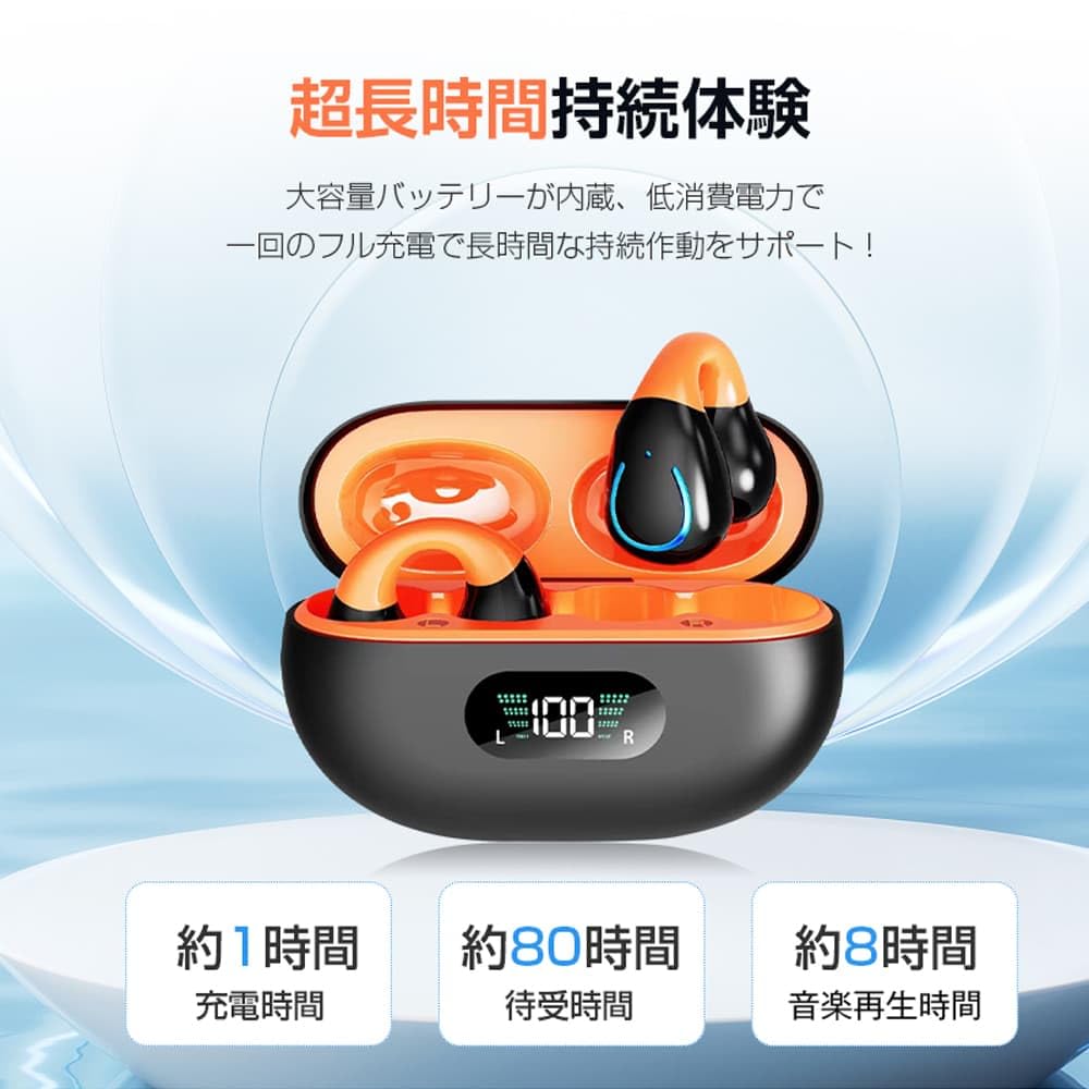 Bluetooth Wireless Earbuds Trendsetting Bone Conduction Innovation Ear 80 Hours of Bluetooth Ear Open No Ear Sound Leakage Automatic Zero Comfortable