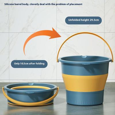 Foldable Water Bucket 5L Portable Thickened Plastic Collapsible Container for Outdoor/Home Use