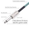 6.35mm HiFi Low-Noise Guitar Cable for Electric Guitar, Mixers, Active Speakers, Electronic Drums, and Electric Bass (10m  32.8ft)